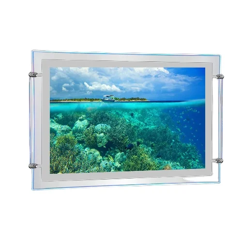 Super Slim Clear Frame Frameless Led Crystal Frame Led Backlit Light Box Advertising Real Estate A4 Crystal Acrylic Light Box