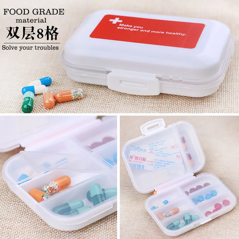 Mini Portable Plastic Pill Organizer Medicine Case Pill box for Daily and Travel Use