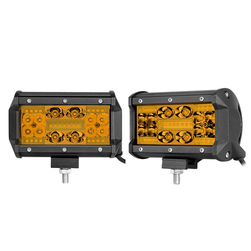 2 Pack Quad Row Triple Row Amber Color 12V 5 Inch 35W Trailer Reverse Lights