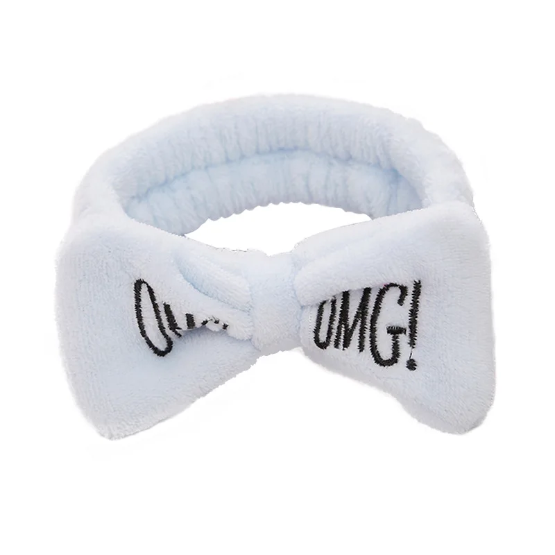 
Colorful Women Bow Hair Band Fashion OMG Letters Wash Face Headband Girls Headwear Hairbands Coral Fleece Hair Accessories 