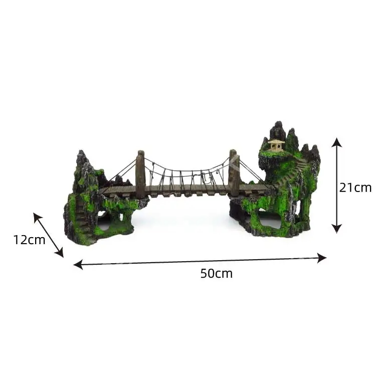 Resin Bridge Aquarium Decorations for Fish Tank, Aquarium Ornament Aquatic Caves Hide Hut