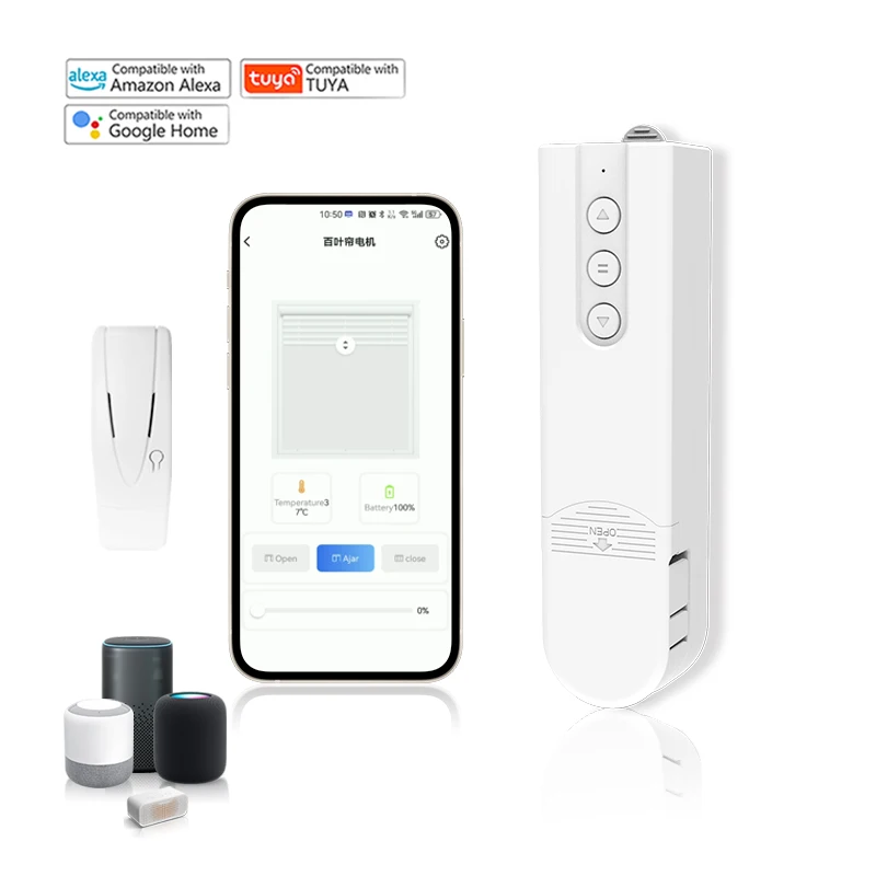 Tuya WIFI Smart Motorized Chain Curtain Motor Solar Powered Shade Electric Remote Control Shade Roller Blinds Drive Motor