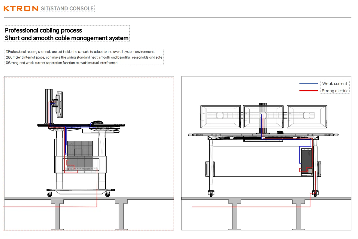 kesino custom curved multi-position double-surface console commercial furniture desk lift adjustable financial trading console
