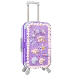 1Pcs Dollhouse Miniature Luggage Suitcase Storage Trolley Case Travel Holiday Toy Dolls House Handbag Model for Barbie doll