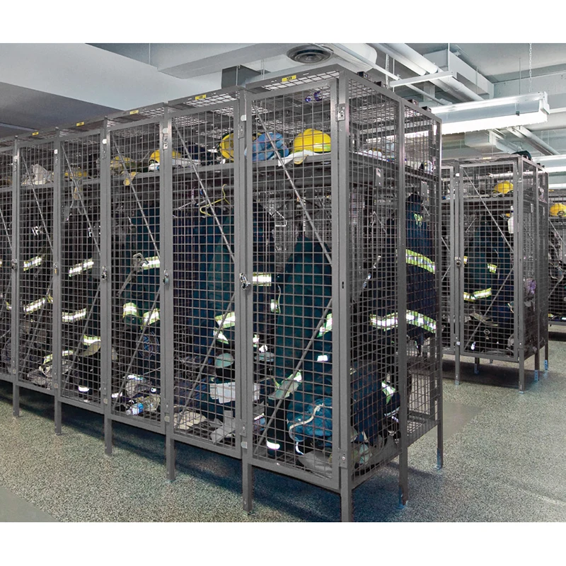 Metal storage cage double tier wire mesh storage locker freestanding lockable storage cage