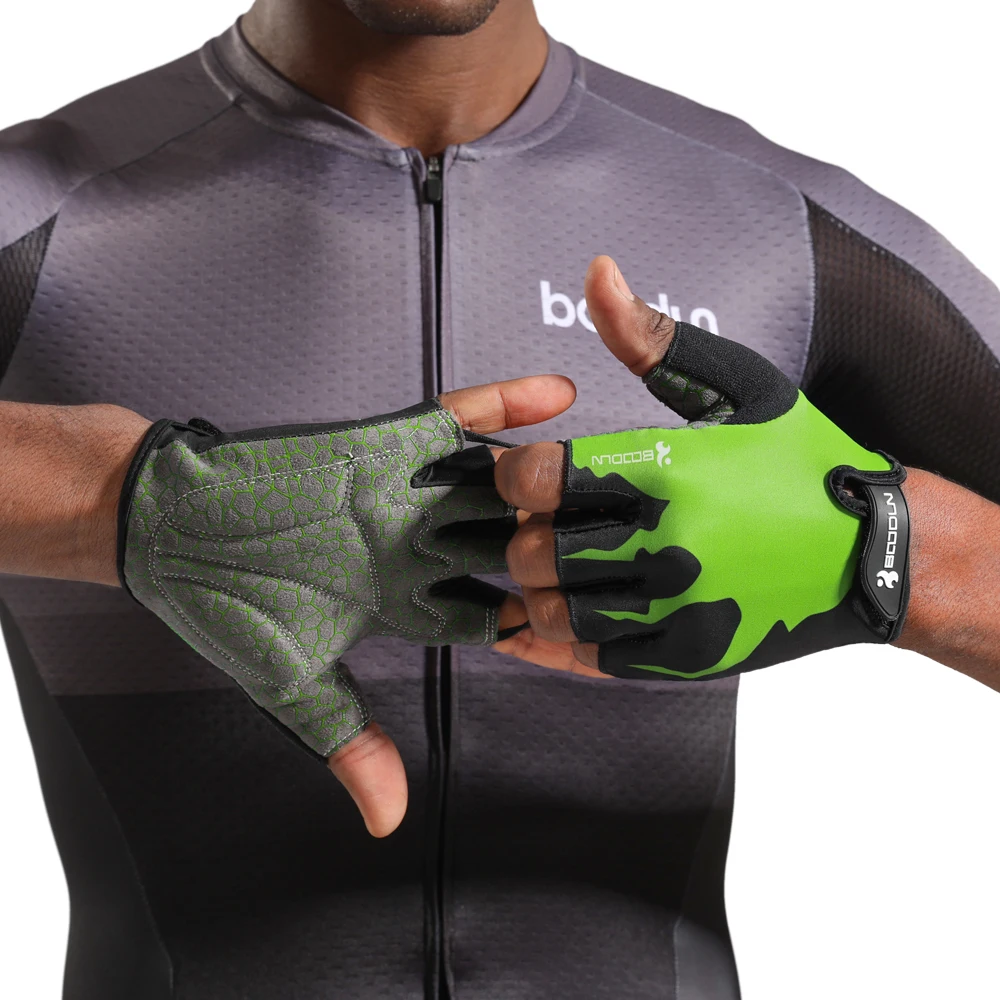 HBG 1082  Spring and summer new dirt bike gloves Damping and anti-skid outdoor Half finger mountain bike bmx gloves