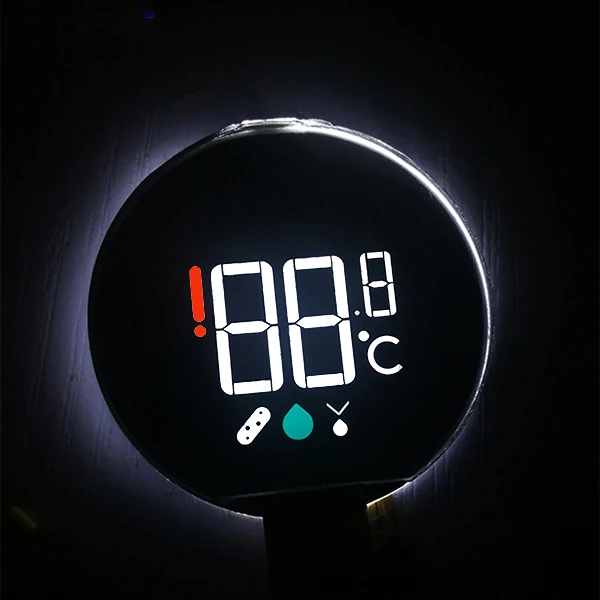 Round LCD  display custom 7 segment LCD panel for water meter