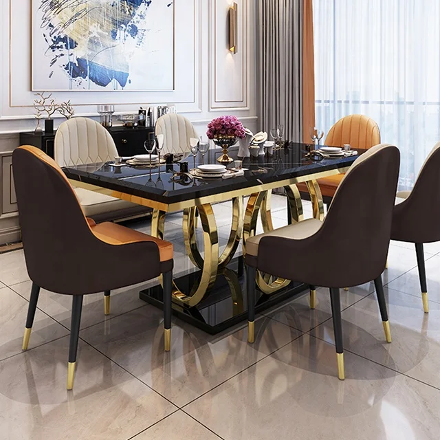 Buy furniture from china online 8 seater marble dining table
