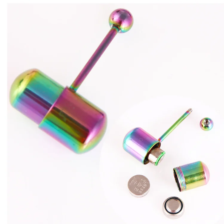 ZESEN Newest Wholesale 5pcs Mix Colors Special Design Vibrating Tongue Rings Piercing Jewelry