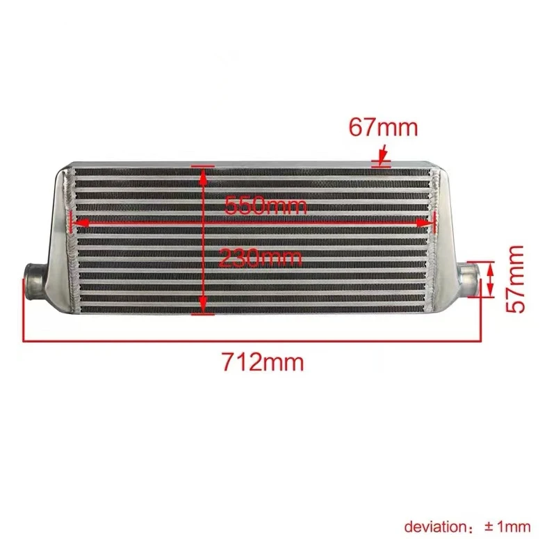 INTERCOOLER 400hp Size 550x230x65mm Universal Tuning Polished Intercooler 2.25/2.5 inch Black/Silver in Stock