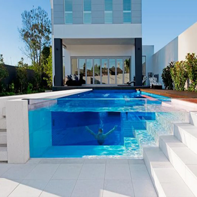 customized fiberglass large big acrylic panel glass wall window pool swim spa above ground glass swimming pool
