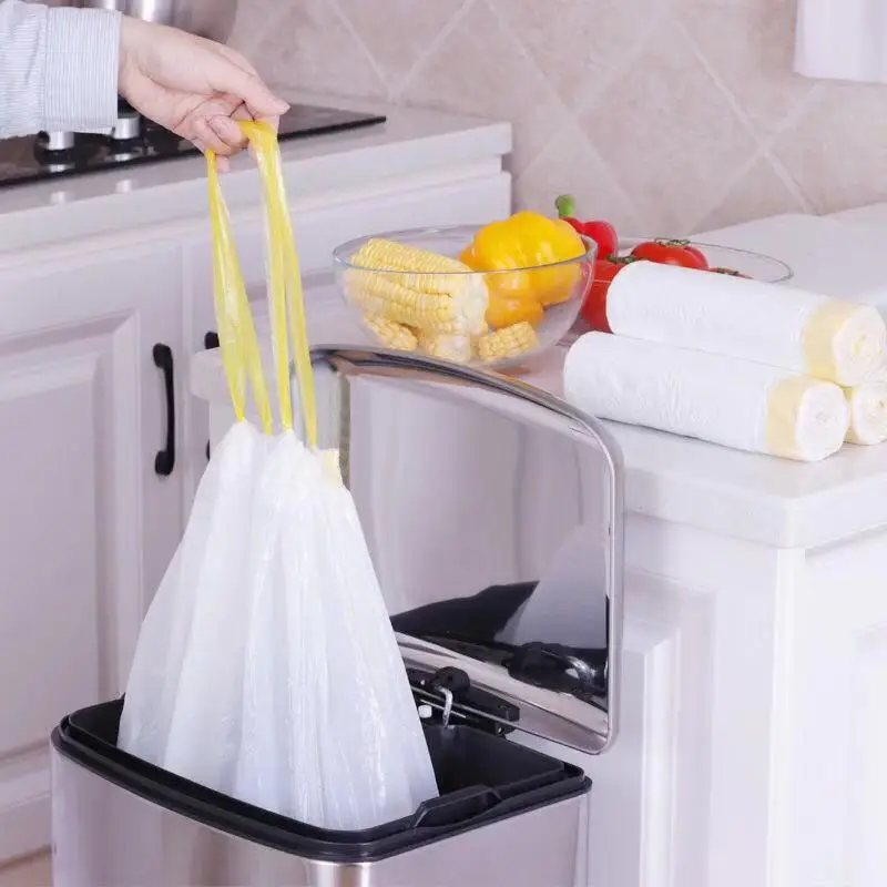 Drawstring trash bags, kitchen garbage bag, biodegradable plastic bag