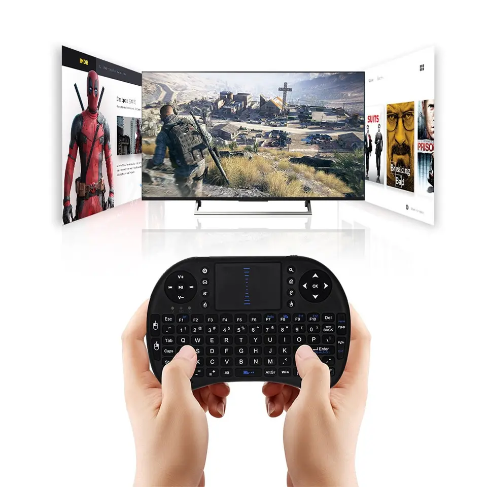 I8 2 4g Rgb подсветка Беспроводная мини воздушная мышь ручная клавиатура для ПК Android Tv Box