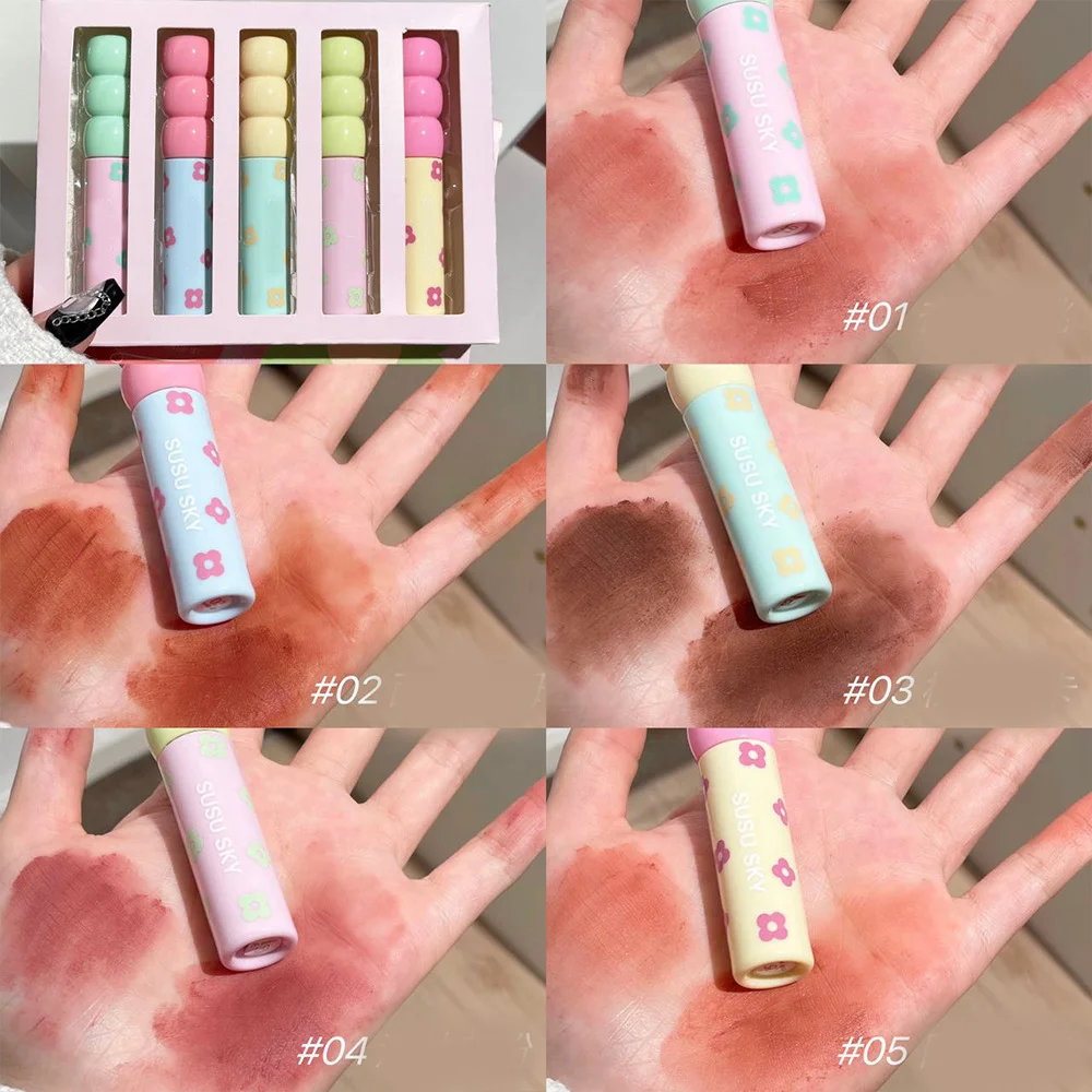Long milk mist matte lip mud velvet white natural lip glaze set girl makeup fair price wholesale