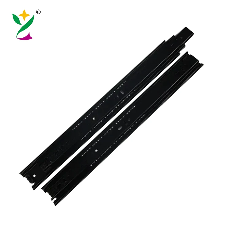 YUXING corredicas telescopicsa 45mm furniture slide push to open drawer guide cabinet black slide rail drawer slider
