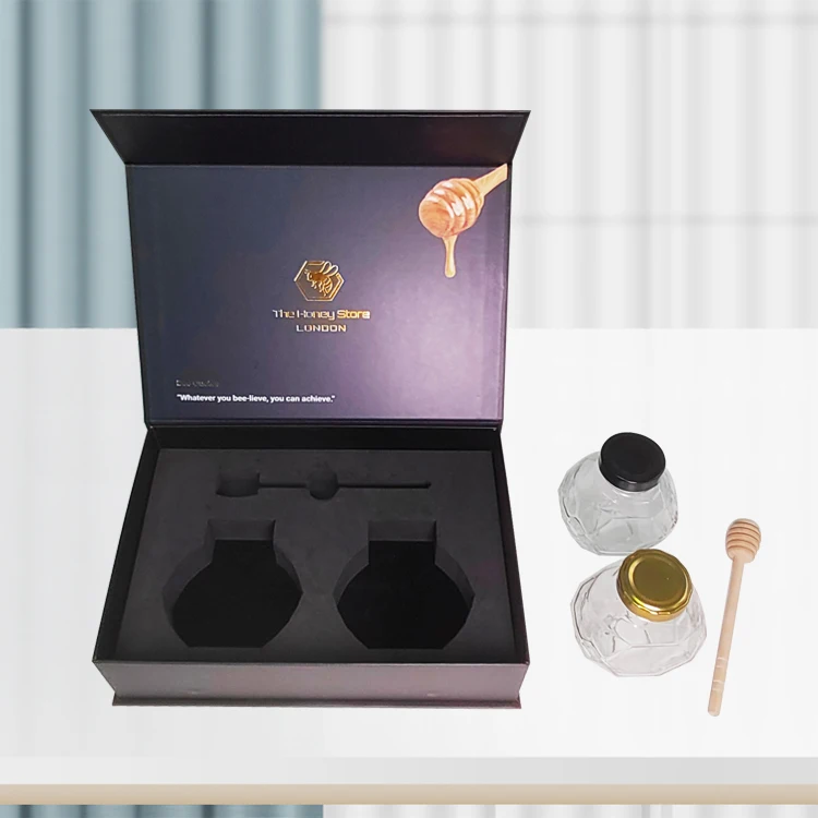 Custom Paper Packing Miel Honey Jar Gift Box Packaging Honey Packaging Box
