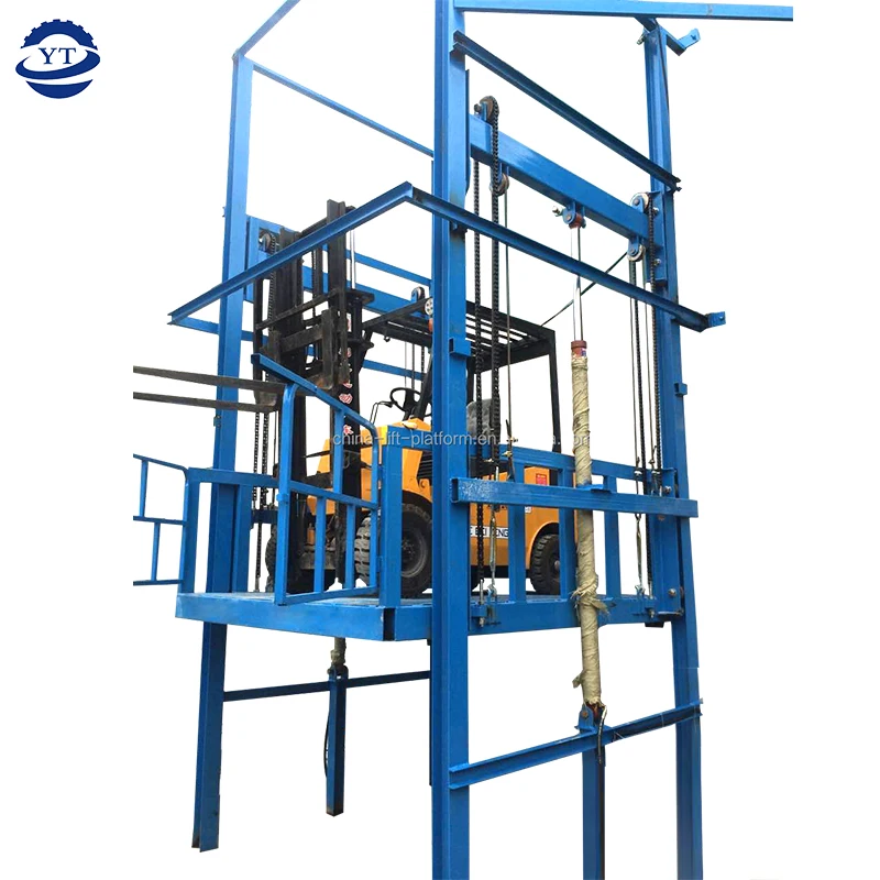Hydraulic Goods Material elevator Freight Elevator Guide Rail Vertical Ladder Cargo Lift for warehouse