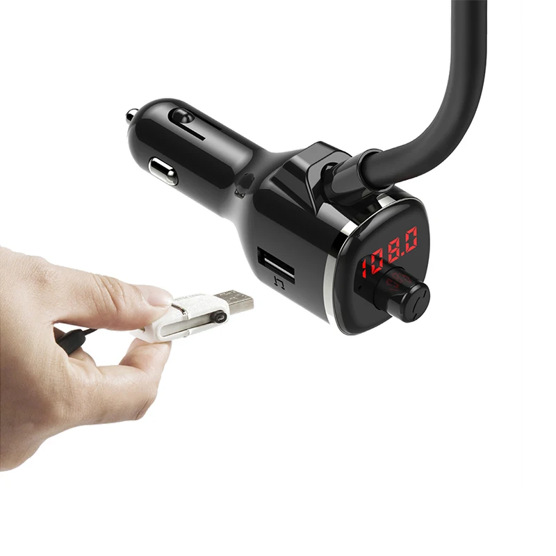 Автомобильный комплект Dual USB зарядное устройство fm-передатчик беспроводной музыкальный Hands-free автомобильный комплект