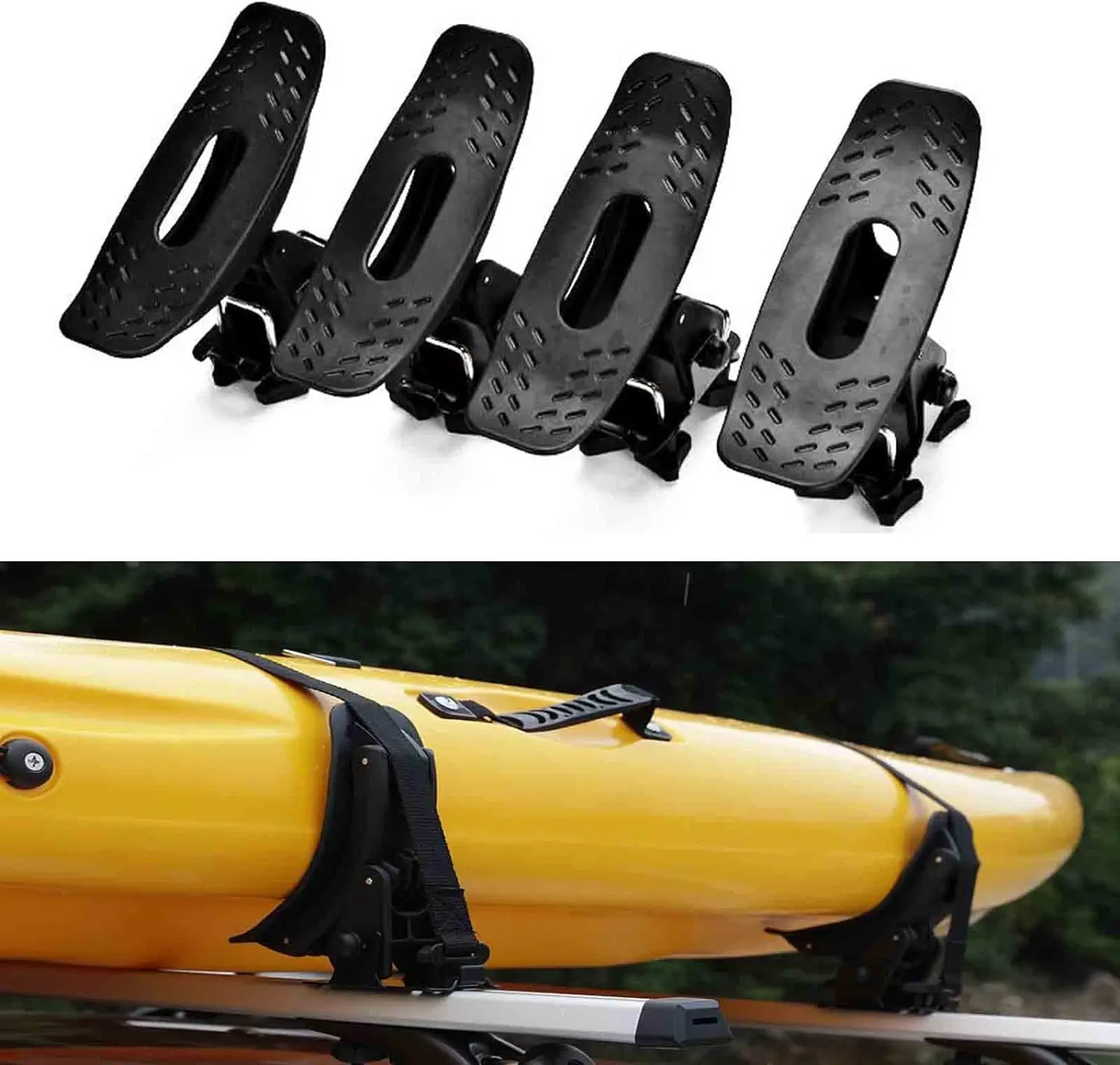 Universal Kayak Roof Rack Saddles Roof Mounting Kit for Car SUV Truck Cross Bars