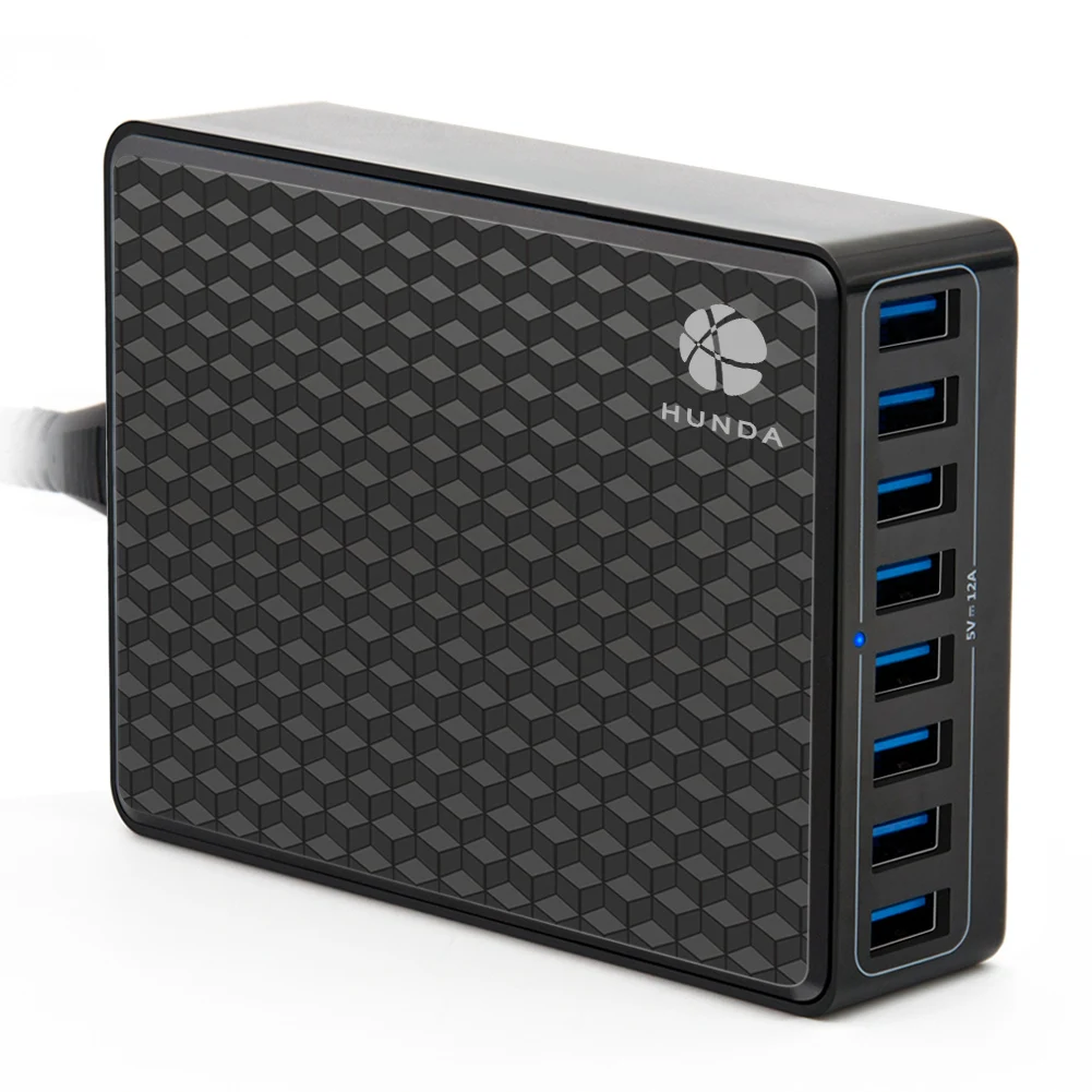HUNDA 2020 горячая Распродажа 8 USB-портов мобильный телефон многофункциональная умная зарядка Быстрая зарядка 60 Вт 5 в 2,4 А универсальное домашнее зарядное устройство