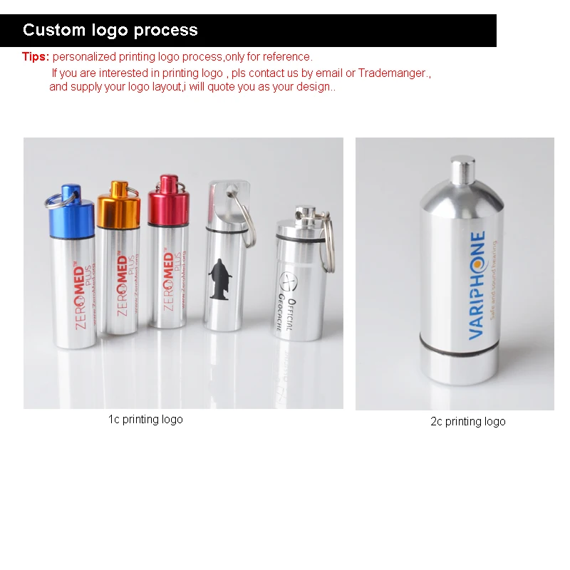 Portable O-Ring Geocaching Storage Pill  Earplug ID Holder First Aid Pill Container with Keychain