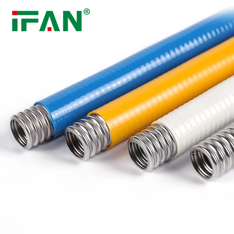 IFAN Factory Gas Stainless Steel Pipe 45cm - 90cm Yellow Flexible Natural Gas Pipe for Home Gas System