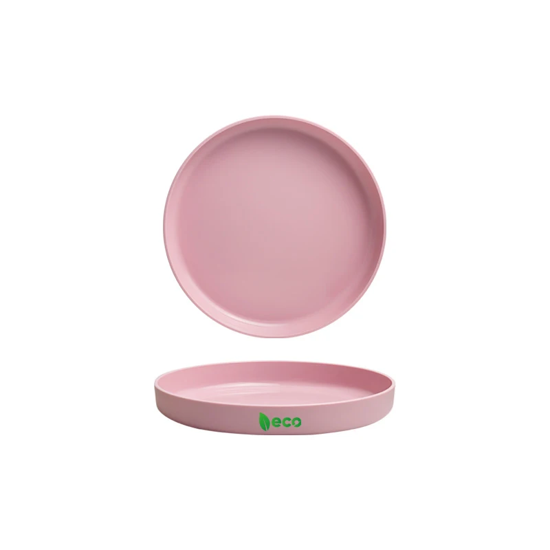 8-Inch camping Plates Colorful Raised-Edge Tableware Set for Kids & Adults Pink Blue Gray Dinnerware