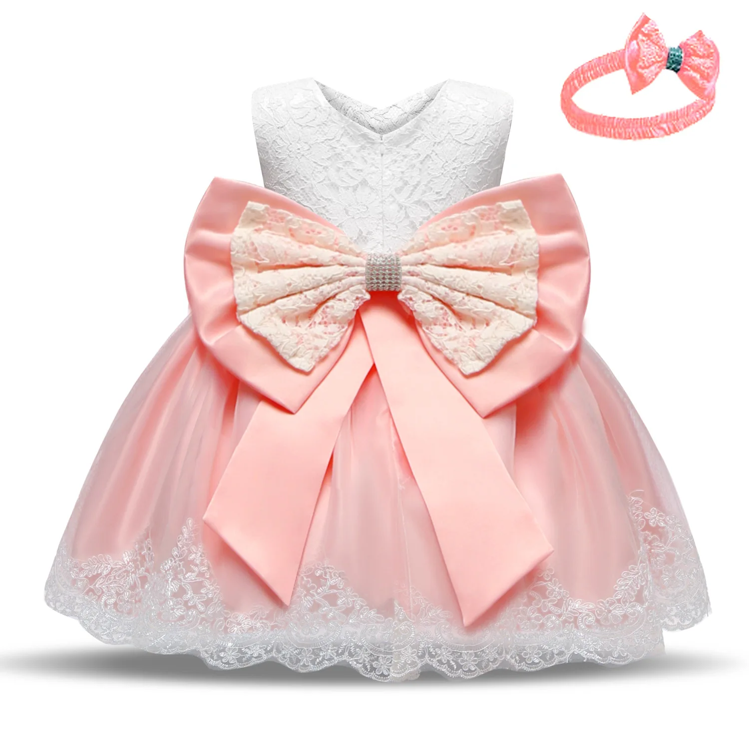 Baby princess dress bow baby  lace comfortable beautiful  baby clothes girl dress