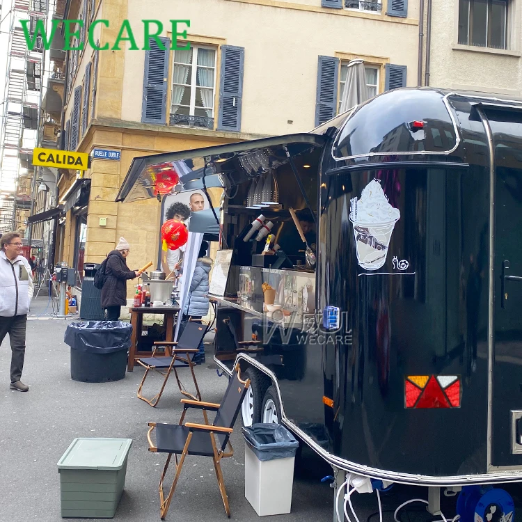 WECARE Catering Trailer Para Comidas Rapidas Hot Dog Cart Snack Food Truck Mobile Bubble Tea Juice Beer Bar Trailer for Drink