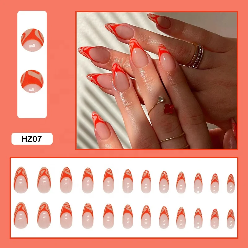 Hot Pink Europe America false fake tip  hand made press on nails beauty products for women