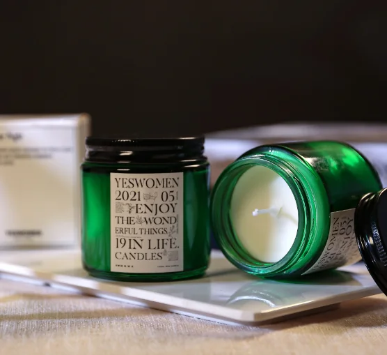 Free sample Green bottle scented candle home decoration ins creative gift smokeless scented candle