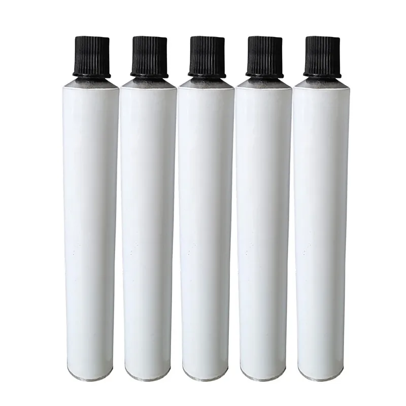 
Recyclable Metal Packaging Aluminum Soft Tubes Hand Foot Cream Glossy Matte Finish White Tubes Cosmetic with Flat Caps 