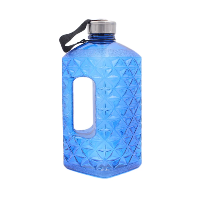 Hot selling plastic drinking bottle custom sports fitness 2.2L water jug with handle