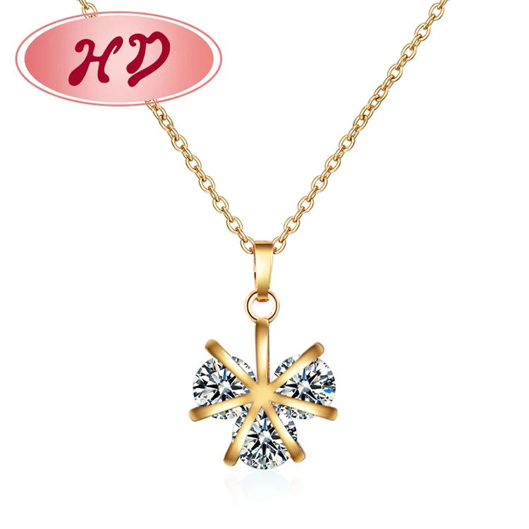 Подгонянная мода девушки розовое золото ювелирные изделия Золотое покрытие женщин кулон ожерелье