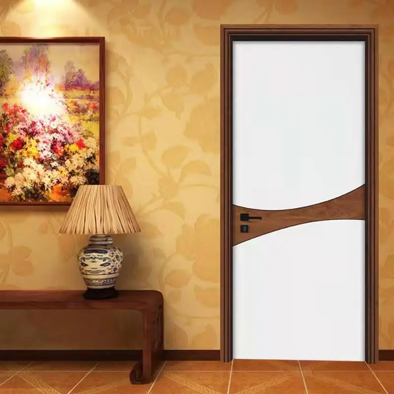 JYJ CHINA FACTORY SOLID WOODEN MELAMINE DOOR FOR HOTEL ROOM