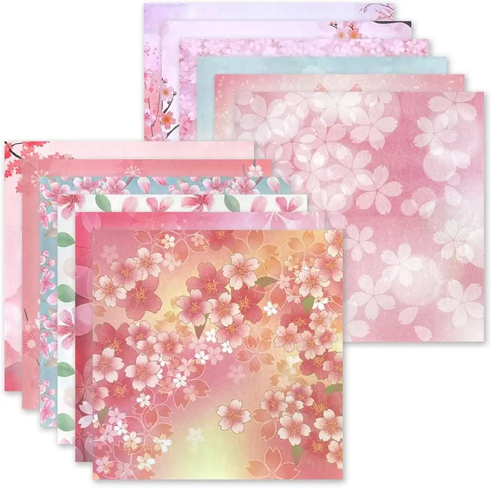 Origami 6x6 Paper Kit 50 Sheets 12 Vivid Colors Double Sided Printed Traditional Patterns Square for Arts Crafts Projects