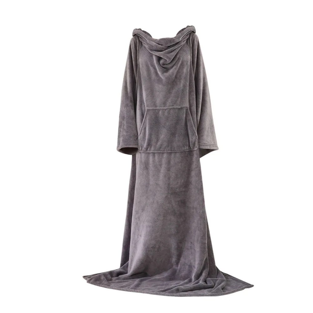 CVS BSCI оптовая продажа мягкое устойчивое под заказ длинное удобное и комфортное 100% полиэстер Фланелевое ТВ одеяло с рукавами