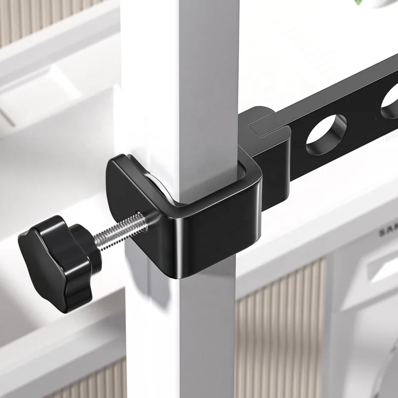 Black/white indoor outdoor fixed and rotating folding hanger rack no punching space saver Clothes Drying Rack