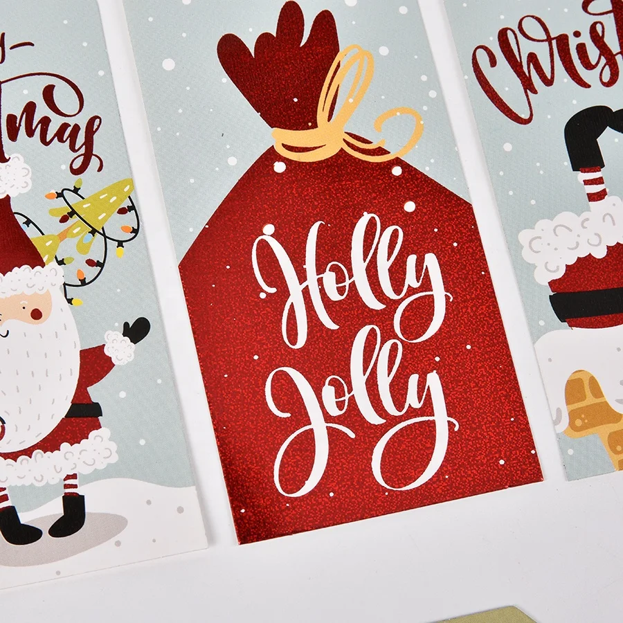 Assorted Glitter Foil Printed Designs Christmas Gifts Tags Paper Gift Tags for Christmas 25PK