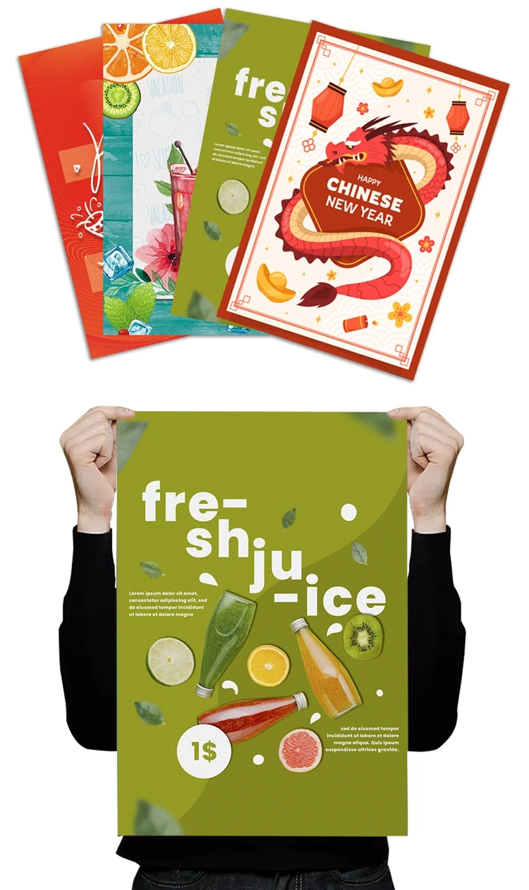 Custom poster printing laminated gym wallpaper poster wall art advertising stick poster