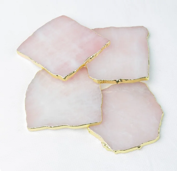 
semi precious stone crystal crafts platter Amethyst tray cup coaster 
