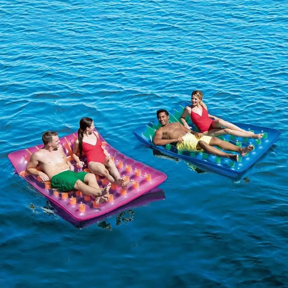 
Double inflatable swimming pool lounger air bed mattress 