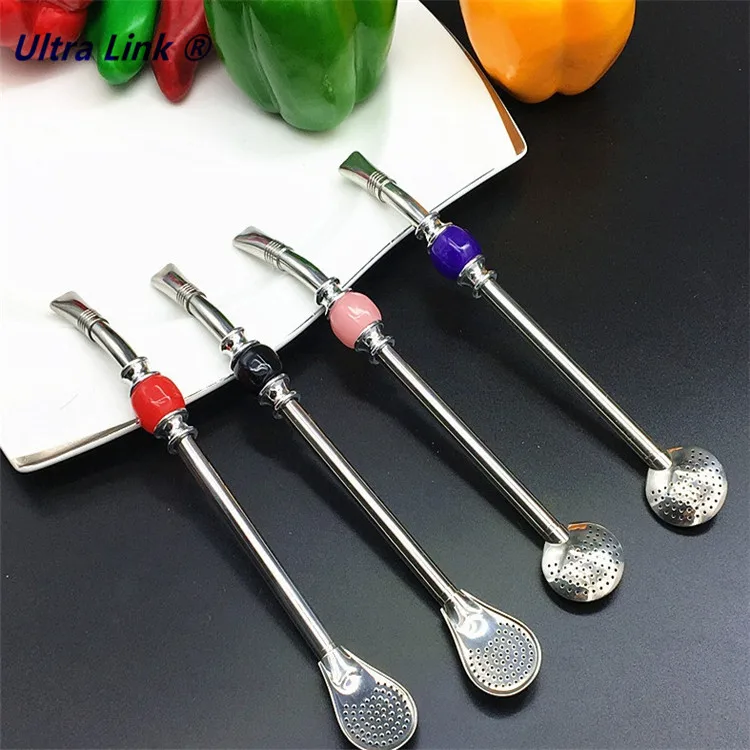 Wholesale Hot Sale Argentine Mate Straw Spoon Coffee Stirring Spoon Filter Spoon Stainless Steel Straw