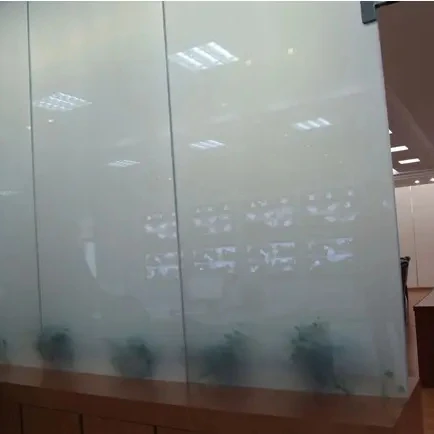 Privacy glass film electronic glass film transit between opaque and clear electrically controlled privacy glass film