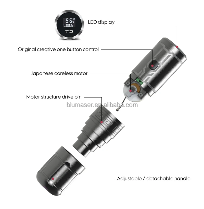 Thunderlord Power K6031 Cordless Wireless Tattoo Pen Machine Tattoo Gun Wireless Rotary Tattoo Machine For Body Art