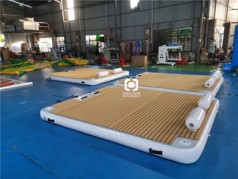 Water inflatable fishing dock Customized Floating Island jet ski yacht inflatable dock inflatable platform dock with mat