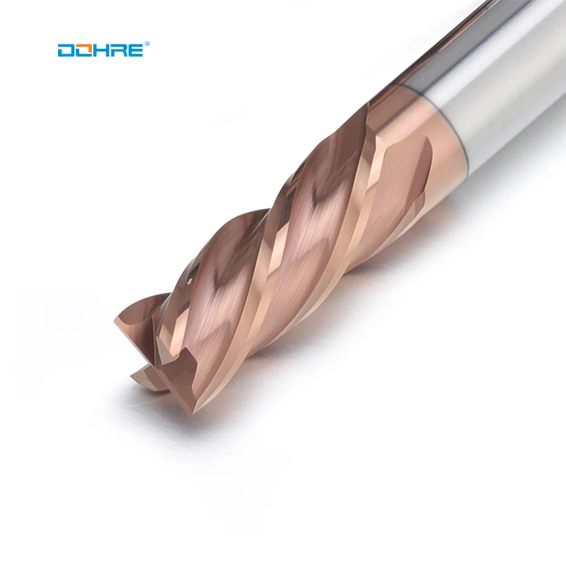 Dohre hrc45 4Flutes tungsten carbide flat cnc bronze coated long endmill