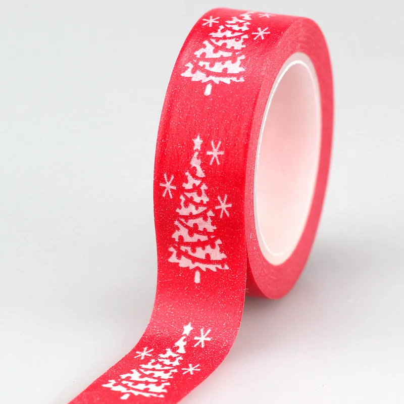 8 Designs Cute 15mmx10m Snow Deer Christmas Tree Decorative Washi Tape