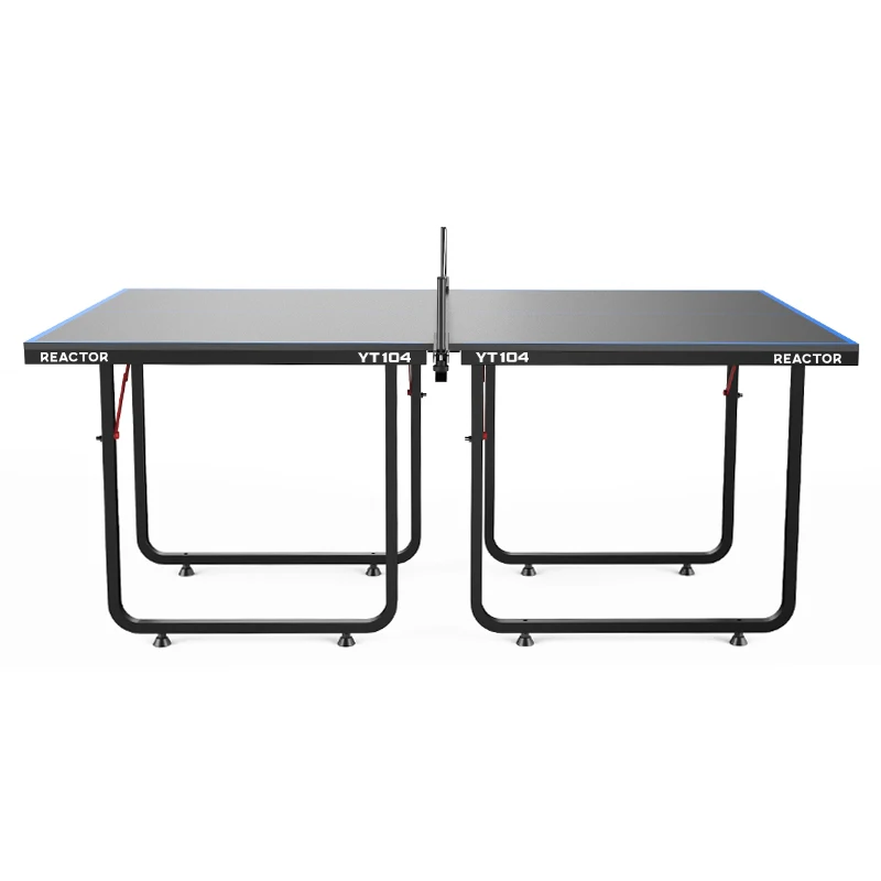 Mid Size Indoor Table Tennis Table with Quick Clamp Ping Pong Net and Post, Foldable Indoor Pingpong Table Black and Blue