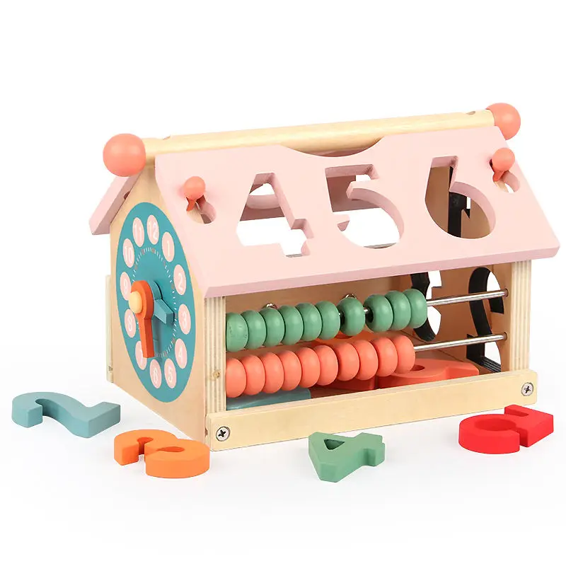 Montessori Educational Toys Wooden Digital Shape Wisdom House Learning Toys For Kids Early Educational